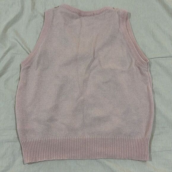 Brandy Melville Argyle Sweater Vest • Pink & Blue • One Size - Picture 2 of 2